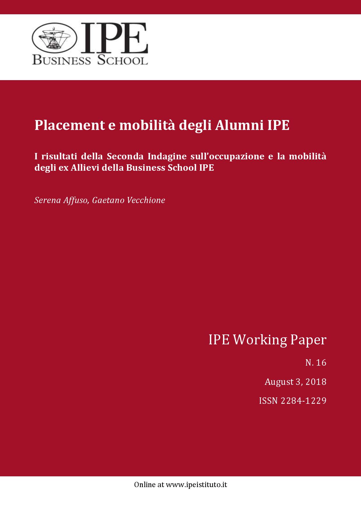IPE Working Paper N.16/2018