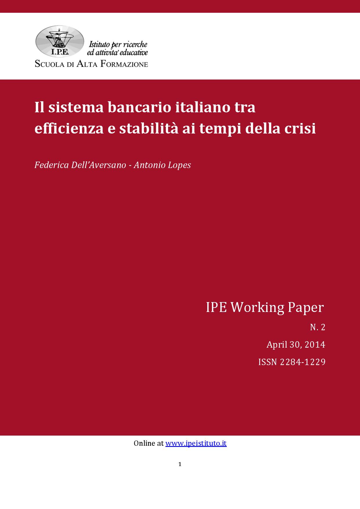IPE Working Paper N.2/2014
