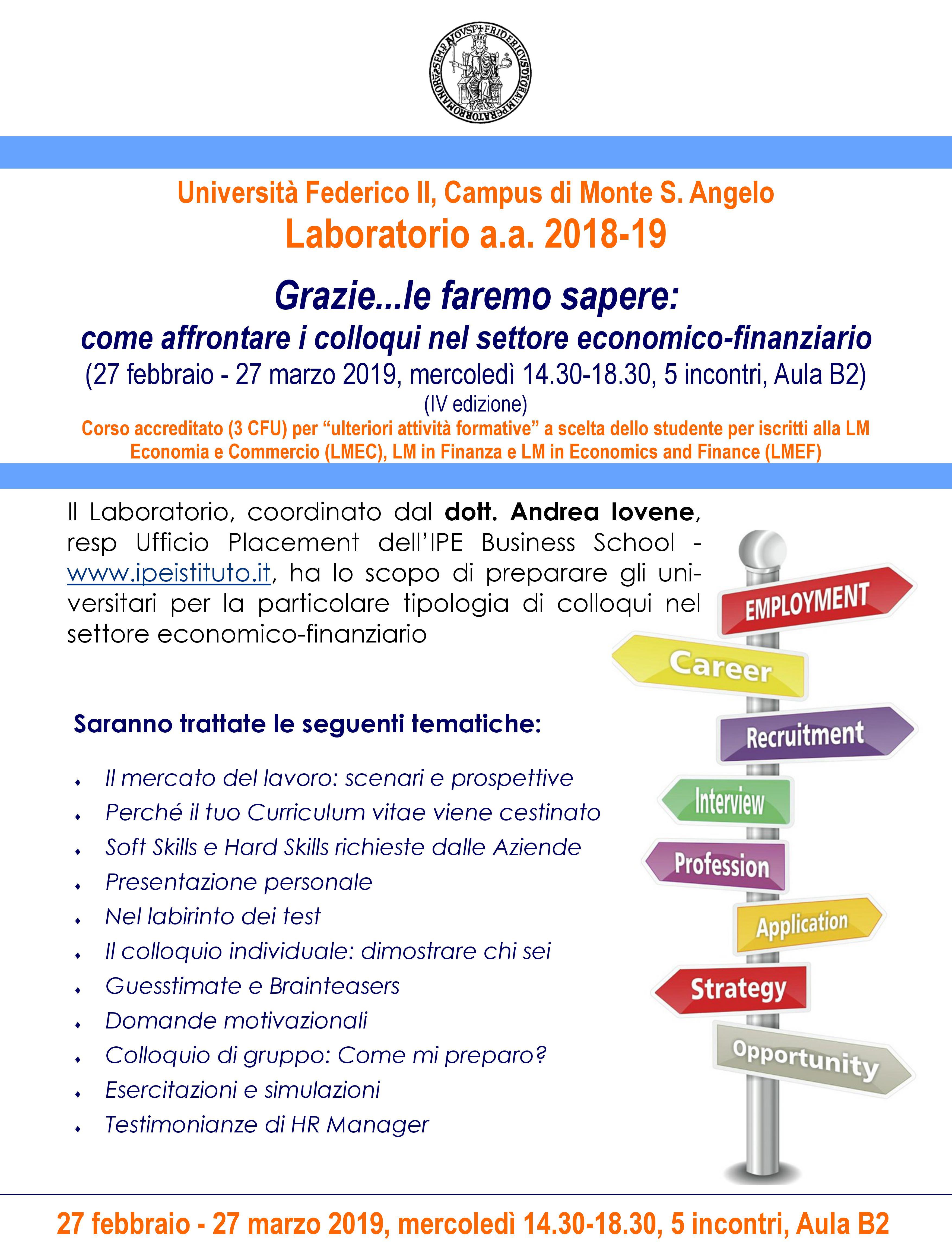 Grazie...le faremo sapere: il laboratorio per affrontare i ...